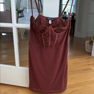 Urban Outfitters Brown Chemise with Structured Bustier